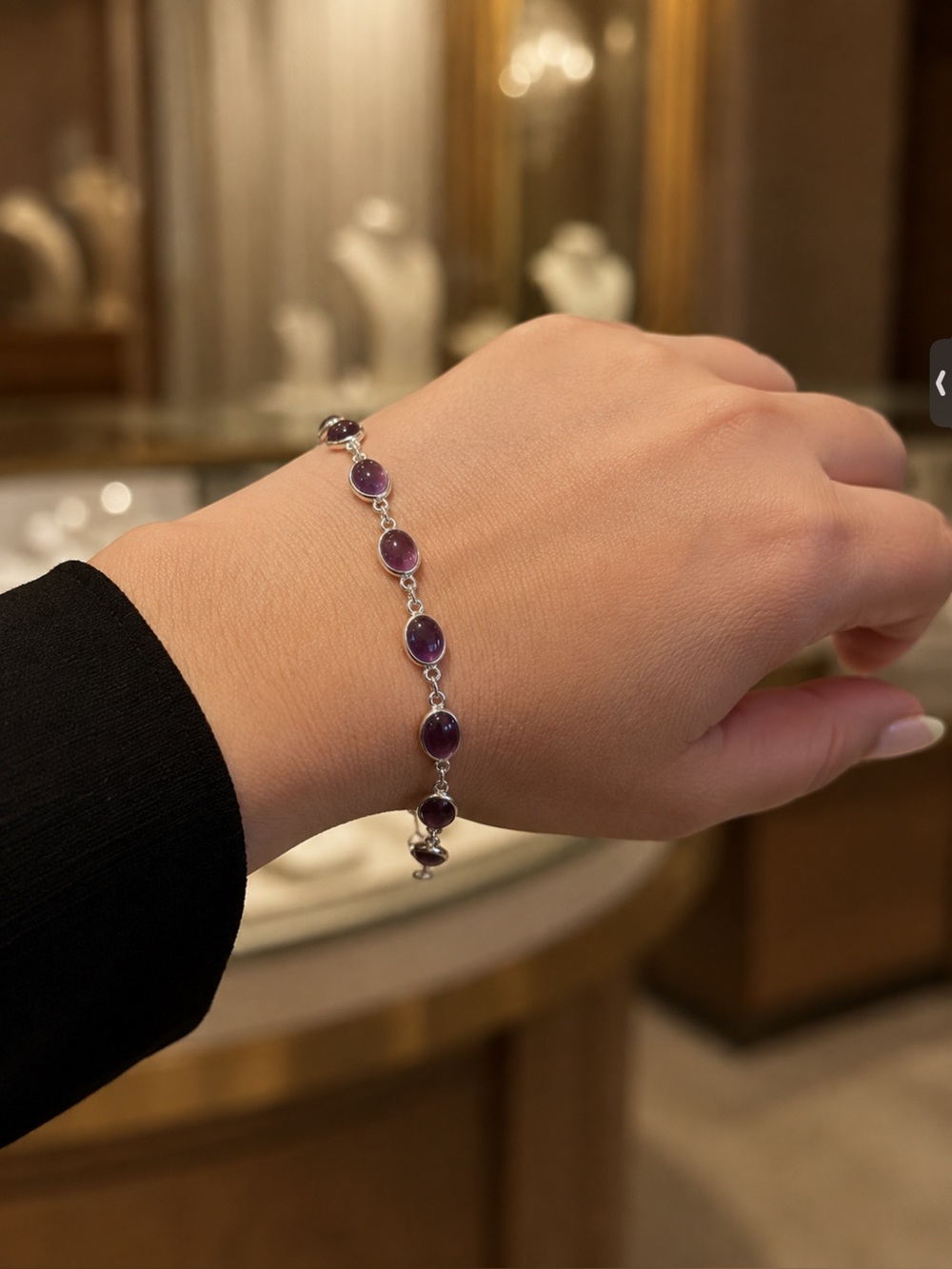 Amethyst Link Bracelet - Purple,NWOT